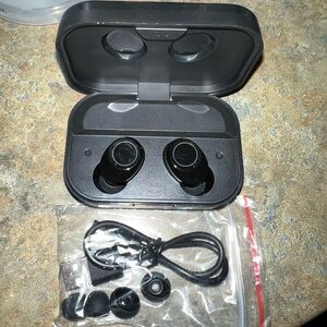 Black Bluetooth Earbuds with Charging Case